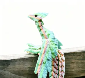 3D-Printed Articulated Phoenix Fidget Desk Toy with Movable Wings and Head Made of Smooth PLA Material Ideal for Collectors and Enthusiasts of Traditional Chinese Culture - Hand