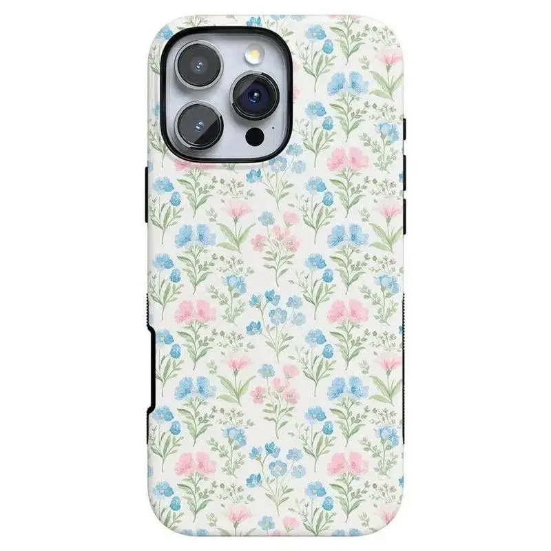 Casely Pastel Garden Art Sunday Best Custom Rubber Liner Guard Smartphone Case - Glossy PC Shell, Dual-Layer Protection, Impact-Resistant, Light Yet Tough, Flower Print Accessory for Multiple iPhones, iPhone 15, Nature Lovers, Accessories, Impact-Resist.