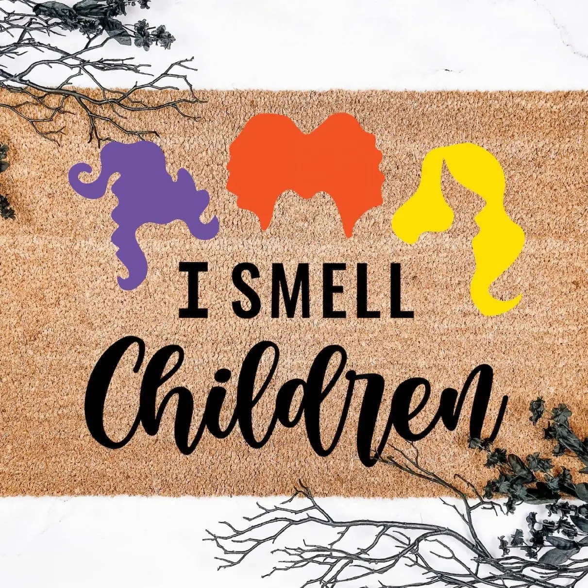 I Smell Children Halloween Doormat: Witchy Fall Decor