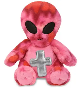 PLUSH CROSS - SUPER-SOFT PLUSH - PINK TIE-DYE ALIEN 11"