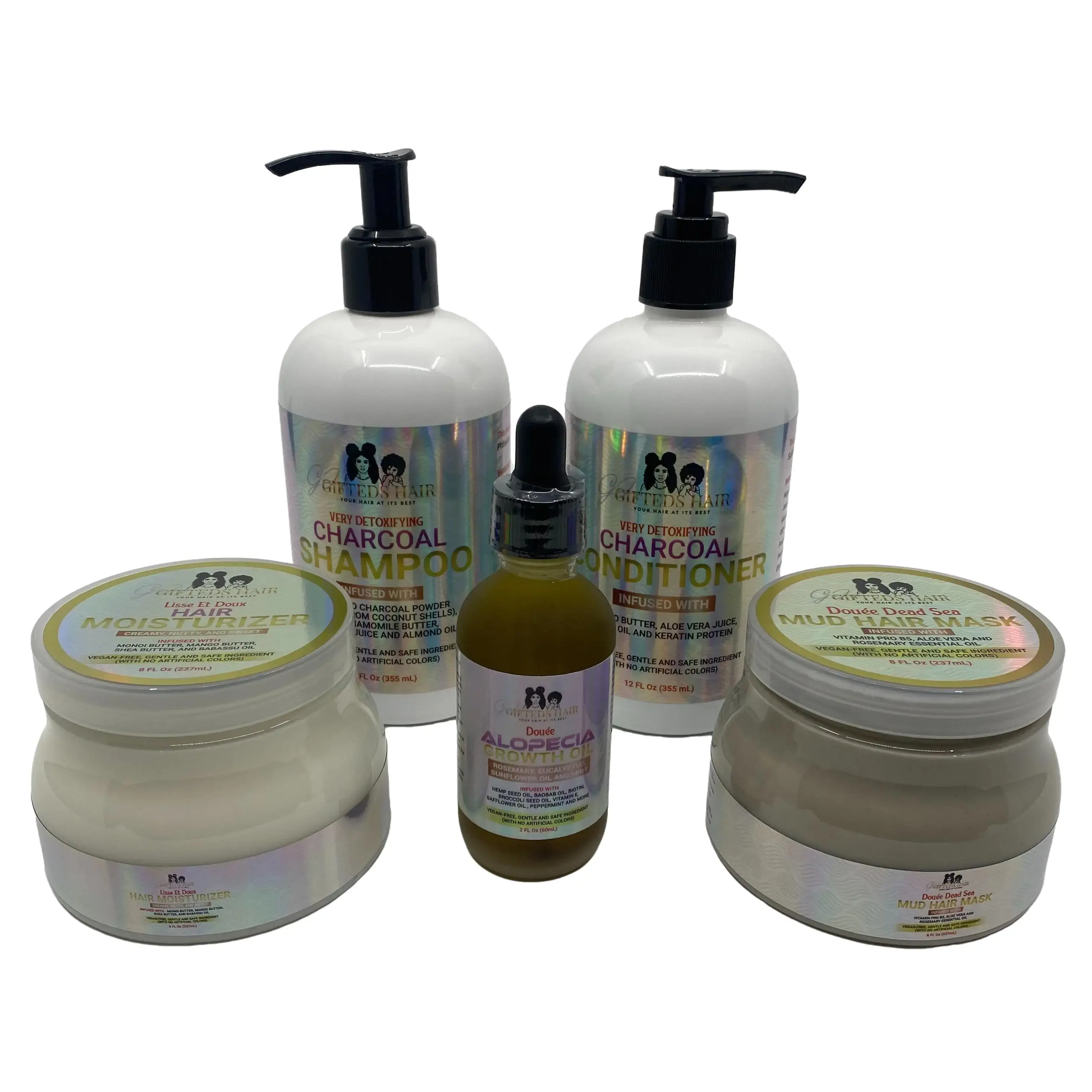 Anti-Alopecia Hair Growth Bundle - Organic Cleanser Shampoo & Conditioner, Scalp Stimulator, Nourishing Oil Control for Dry All-Texture Hair, Healthy Hair Growth Support, Restore, Hair Loss GIFTED COSMETICS WE USE OUR GIFTS TO EXPRESS