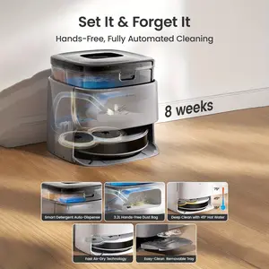 Robot Vacuum And Mop, Commercial Robot Vacuum 2-in-1 with Self-Emptying Station | Ultra-Strong 20000Pa Suction | 220 Min Long-Lasting Battery | LiDAR Laser Navigation & PSD Obstacle Avoidance with No-Go Zones | Auto Carpet Detection