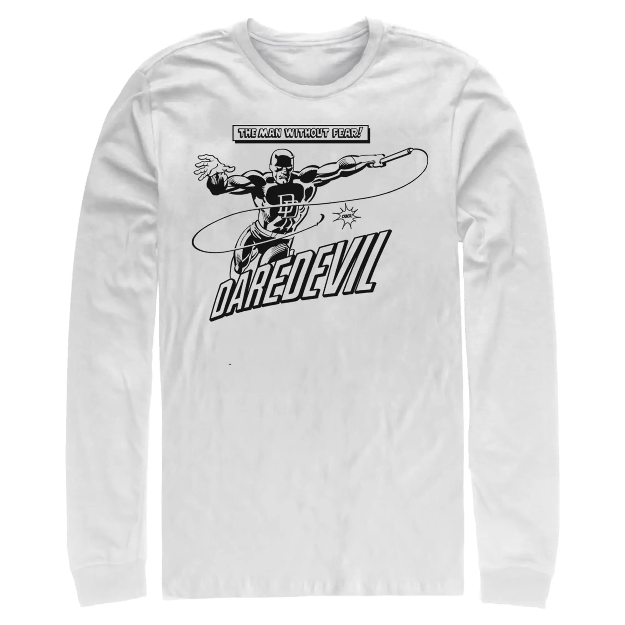 Men's Marvel Daredevil The Man Without Fear Long Sleeve Casual Fashion Menswear Top Tee, Stylish, T-Shirt