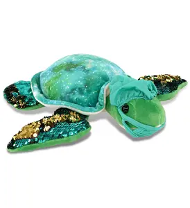 DOLLIBU 13" Doctor Theme Soft Plush Space Sequin Sea Turtle - Polyester Stuffed Toy for Ages 0+, Pretend Play