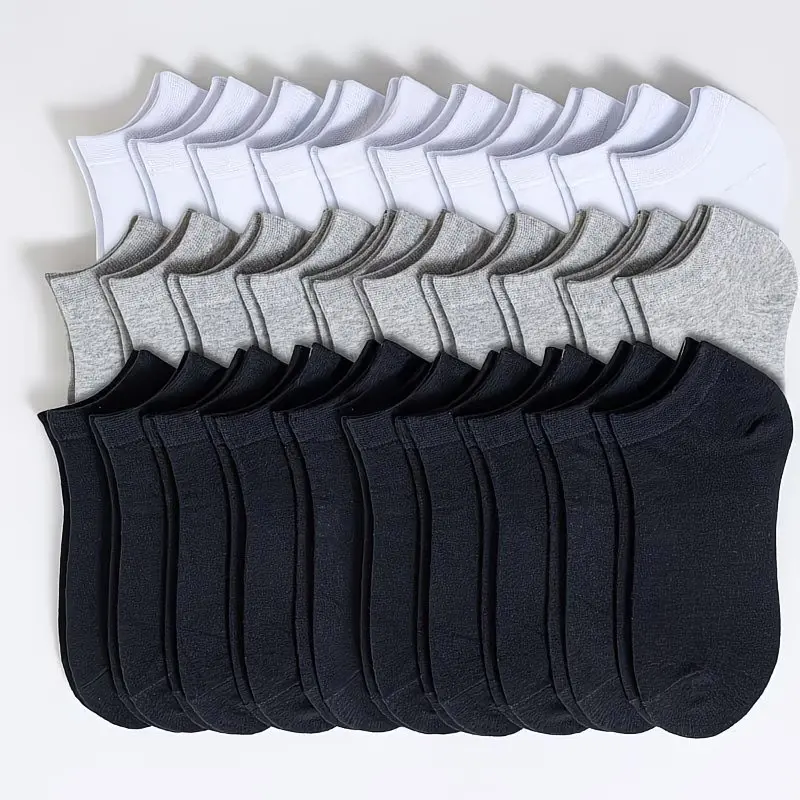 Knit Socks 10/20 Pair Pack - Solid-Color Basic Sport Style for Men & Women, Breathable & Sweat-Wicking for Daily Activewear, Sportswear