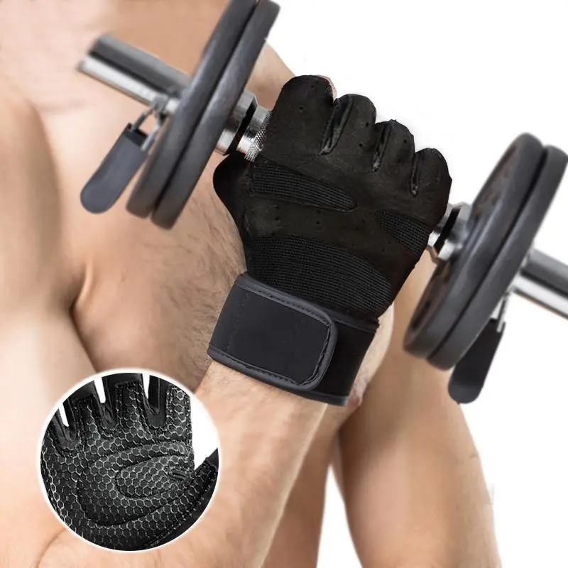 LHU Unisex Half-Finger Sports Gloves, Breathable Grip Cycling Fitness Training Gloves, Universal Outdoor Workout Accessories, Glove Elastic Exercise Bands Exercise Equipment Mats