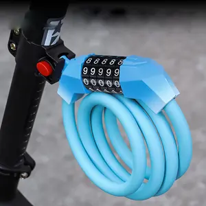 5-Digit Keyless Combination Bike Lock, Flexible Steel Cable Bicycle Lock with Free Storage Mounting Bracket, Universal Bike Cable Lock for Mountain Bike Road Bike Electric Scooter Kids Bike Folding Bike Outdoor Cycling Daily Use