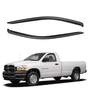2PCS Window Visors for 2002 - 2008 Dodge Ram 1500, STANDARD CAB ONLY; 2003 - 2009 Dodge Ram 2500/3500, STANDARD CAB ONLY  Smoke Tinted Acrylic Tape-On Vent Shade Rain Sun & Wind Deflector Black Car Accessories