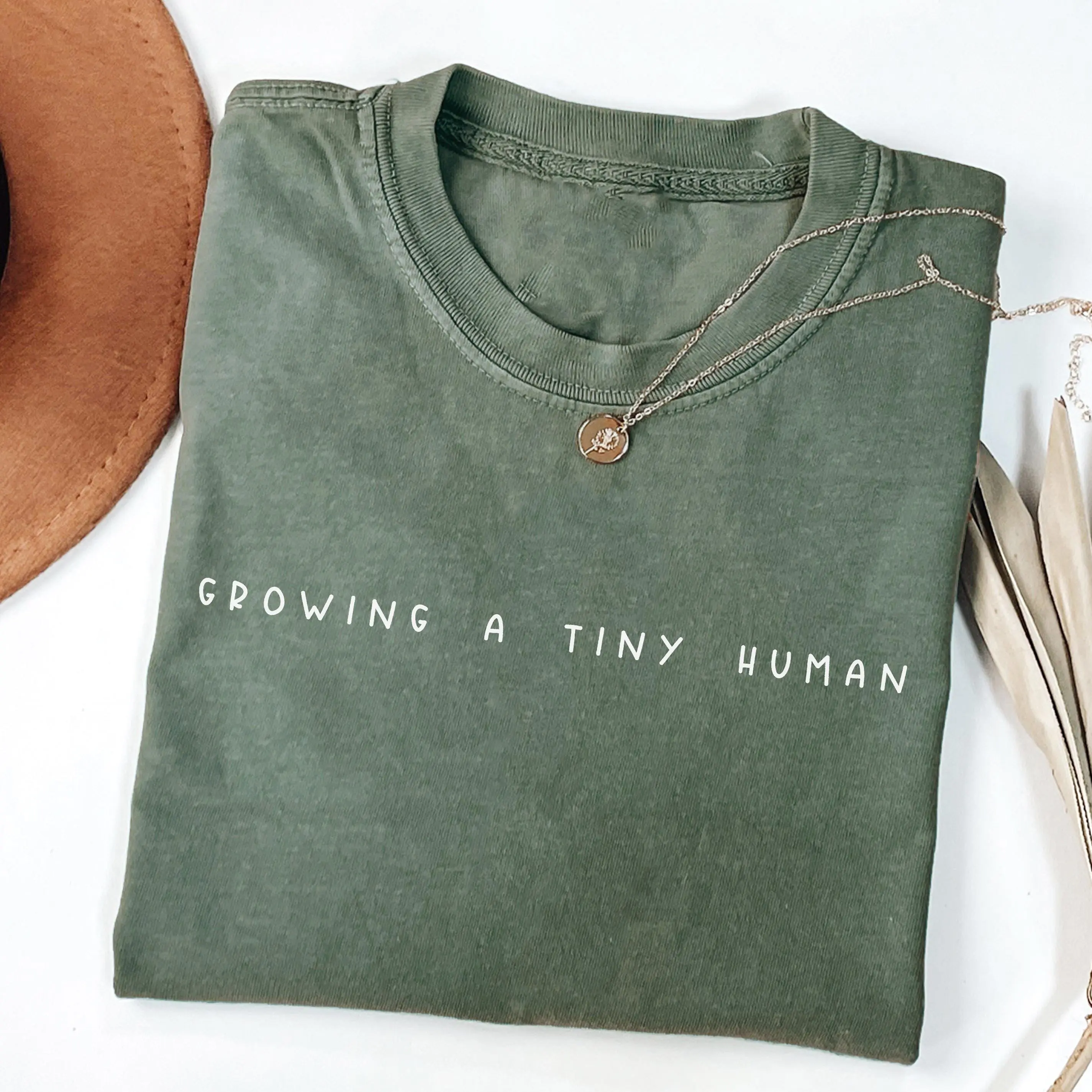 Growing A Tiny Human Pregnancy Announcement Shirt, Spring Flower Baby Reveal Maternity Shirt, Gift for Expecting Womenswear Top Tshirt