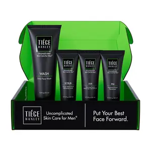 Tiege Hanley Men's Skin Care Set - Essential, Advanced & Anti-Aging Routines with Daily Wash, Exfoliating Scrub, AM & PM Moisturizers, Eye Cream & Super Serum