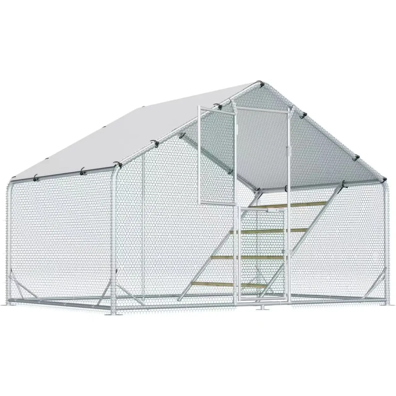 Large Chicken Coop,Metal Chicken Run for Yard with Feeding Door,Walk-in Chicken Pen,10x6.5FT Outdoor Poultry Cage with Anti-UV Cover,Duck Rabbit House Animal Dry,home decor,camping essentials
