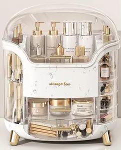 Upgrade Large Makeup Organizer Countertop Vanity Organizer Cosmetic Organizer Makeup Storage Box Bathroom Counter Organizer Perfume Skincare Organizers Gift Women Clear Design Easy Visibility