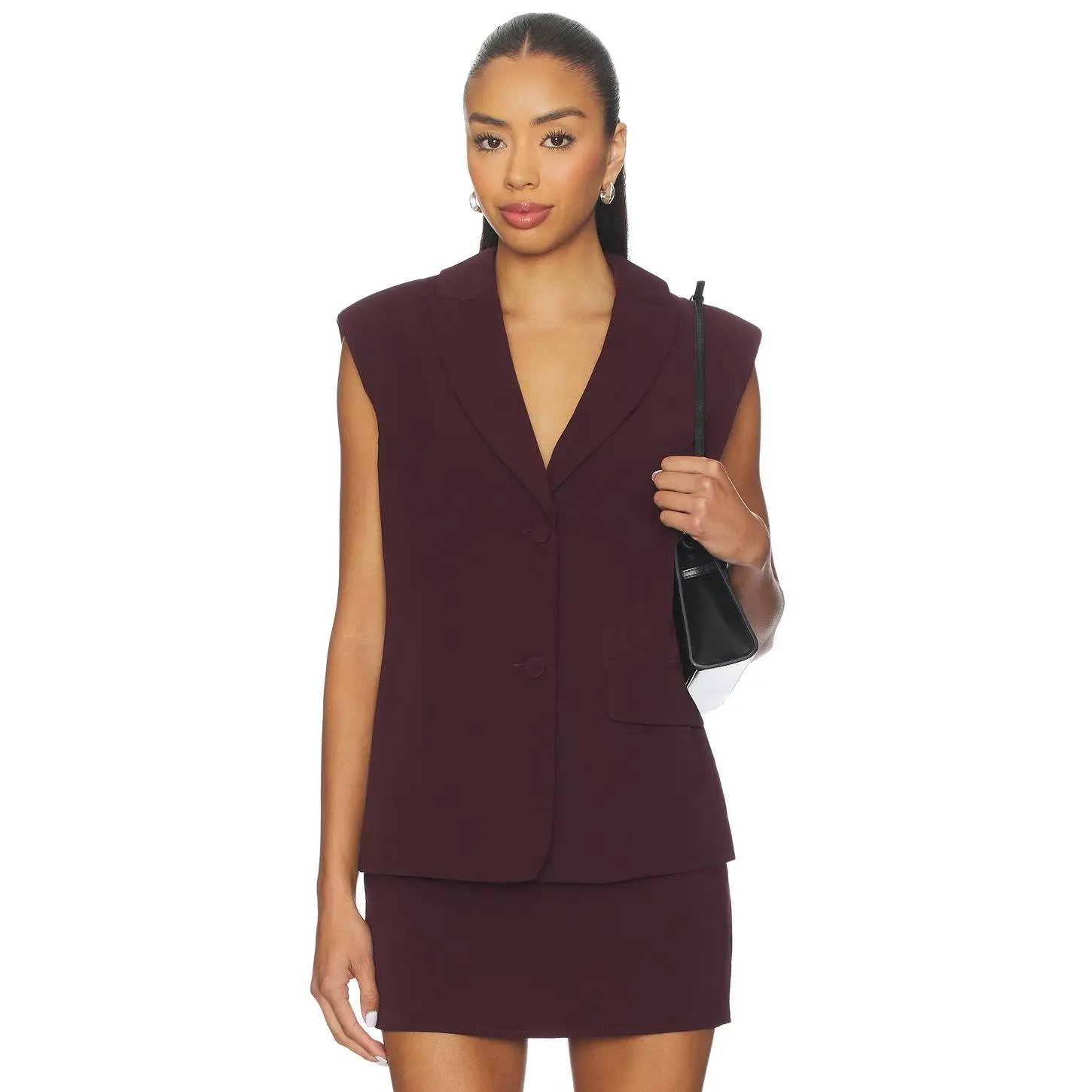 ALL THE WAYS Sable Vest Top in Burgundy
