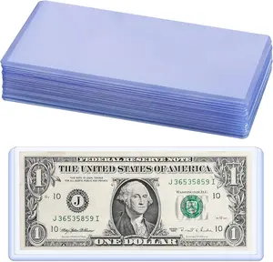 Uncle Paul 15PCS Banknotes Top-Insert Holders - Currency PVC Transparent Bill Money Top-Load Sleeves Display Holder for Regular Bills Protector Storage Cases Collectors PN03L15