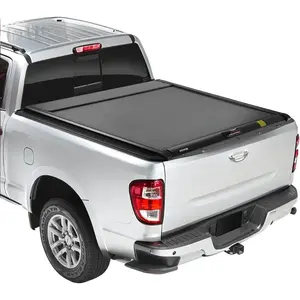 VEVOR Soft Roll - Up Truck Bed Tonneau Cover, Compatible with 2017 - 2025 Ford F - 250/350/450 Super Duty, Fits 6.8 ft (6 ft 10 in/82 in) Bed, Triple - Layer PVC Tonneau Cover with Three Aluminum Alloy Bars