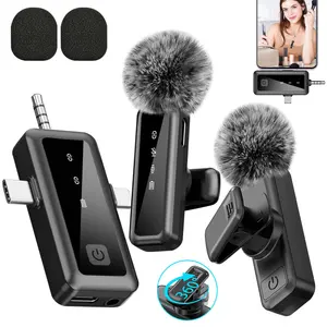 Wireless Lavalier Microphone, Rechargeable USB Mic for Video Shooting & Live Streaming, Portable Audio Device for Recording & Broadcasting