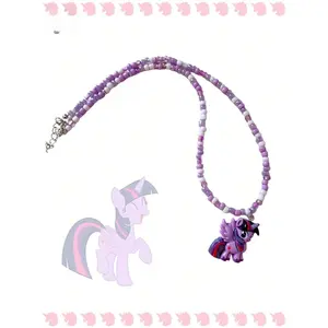 1 piece of cute cartoon bead necklace - character pendant, a gift for horse lovers, birthday present, for girlfriend, Jewelry Gifts, Thanksgiving, Christmas, Halloween decoration creative gift, Valentine's Day, graduation day birthday decoration