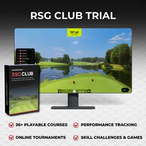 RSG One | Studio Edition Golf Simulator with Advanced Tracking System Full Enclosure Projector and Premium Hitting Mat for Immersive Training