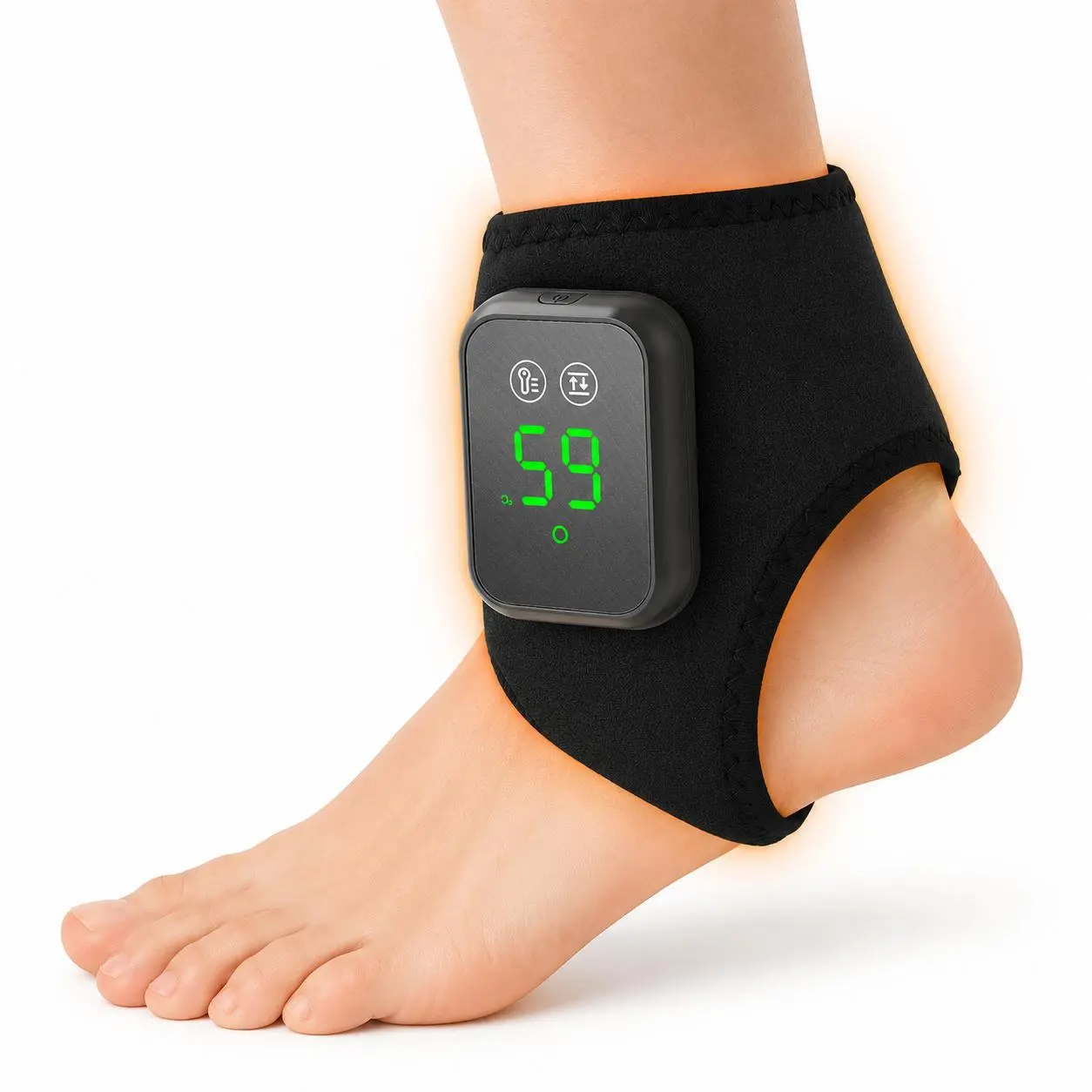 Foot Massager - Electric Ankle Massager, Cordless Design with 3 Vibration Modes, 5 Heat Levels (45°C–65°C) & 30 Min Timer, Home & Travel Use adjustable strength touchscreen control wireless