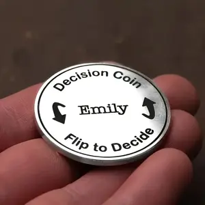 Stainless Steel Decision Coin, Personalized Flip Coin for Anniversaries Birthdays Father's Day, Unique Graduation Gift Bar Marketing Idea