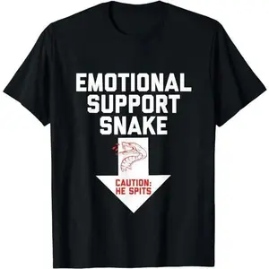 Crude Humor Shirts, Crude Humor Inappropriate Emotional Support Snake Halloween T-Shirt Menswear Casual Cotton Top Basic Fashion Streetwear