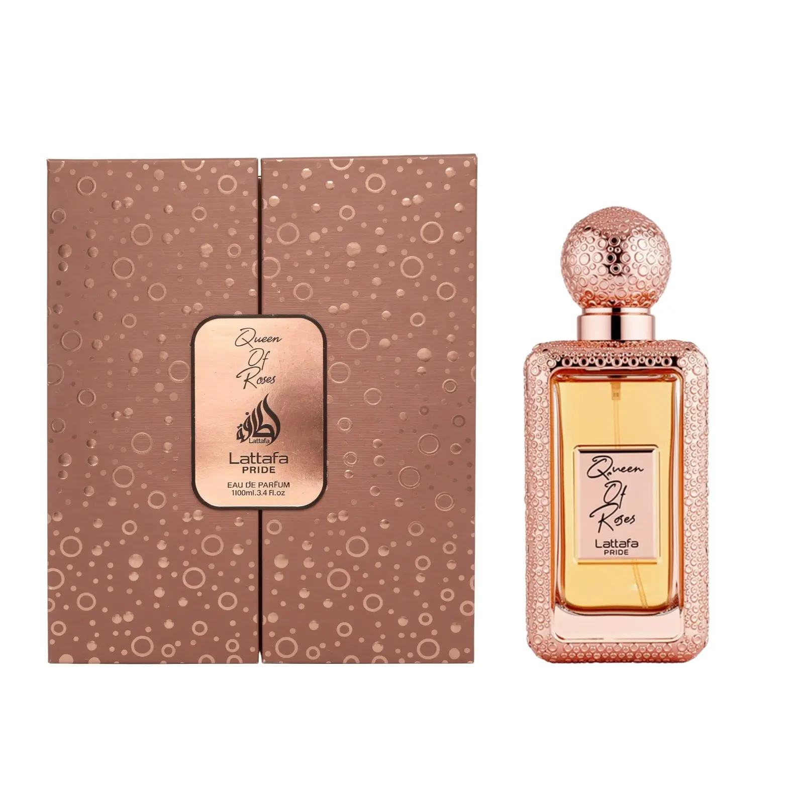 Lattafa Queen of Roses Eau de Parfum, Rich & Spicy Oriental Floral Signature Scent with Rose, Saffron, and Amber, Long-Lasting Fragrance Spray, 3.4 fl oz, Aroma Scented Floral, Fragrances Cosmetics, Edp Spray, Women's Fragrance