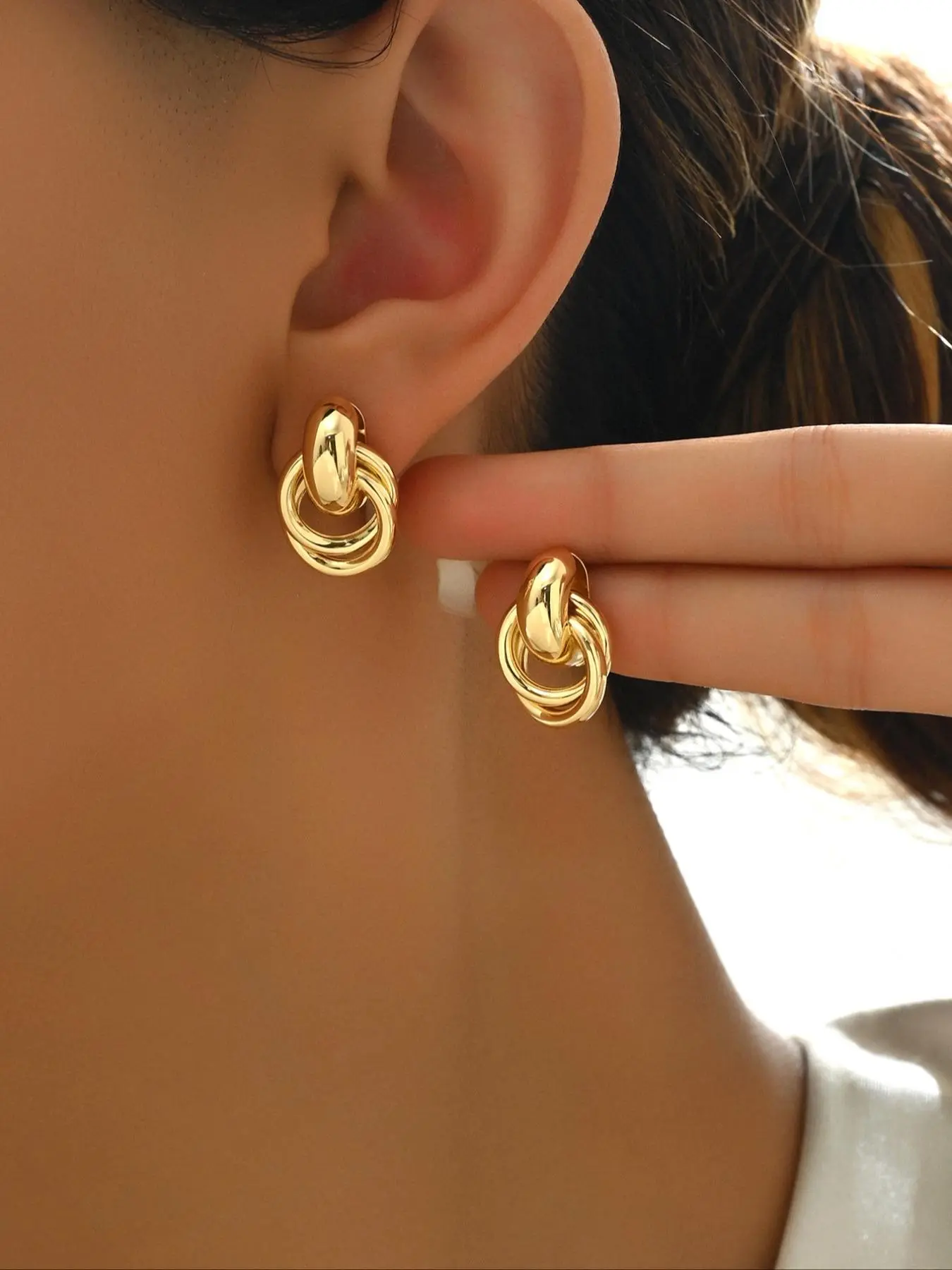 Elegant Knot Design Dangle Earrings, Fashionable Jewelry for Women for Party, Daily Clothing Decor, Trendy All-match & Exquisite Jewelry for Birthday Gift