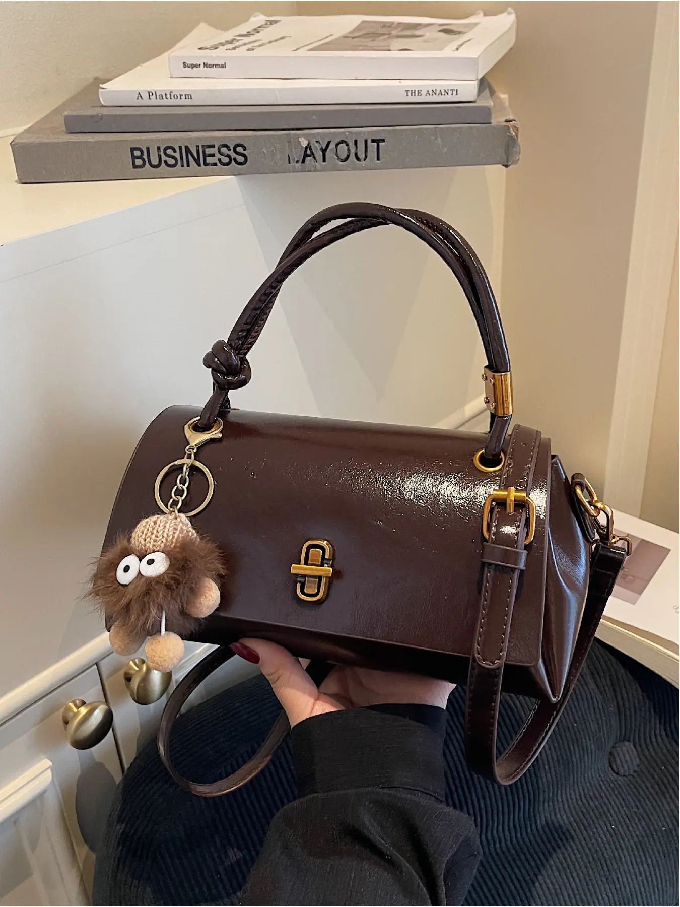 Women's Fashionable Multi-Layer Handbag with Adjustable Shoulder Strap, Single Shoulder Crossbody Commuter Bag, Handheld Shoulder Bag, Casual Commuting Handbag, Casual Trendy Handbag, New Fashion Handbag