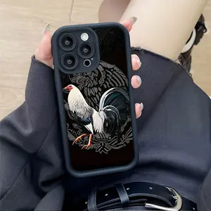 Case for iPhone X/XS X MAX 11 12 13 14 15 16 Pro Max Plus,12 13 mini Cool Creative Rooster Pattern Shockproof Silicone Protective Softcase Protector Screen Protector