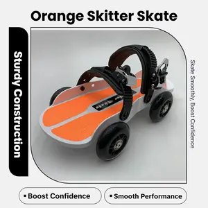 Orange Strap-on Skitter Skate - Wearable Roller Skates for Shoes - Adjustable Unisex Street Skates for Indoor/Outdoor Skating