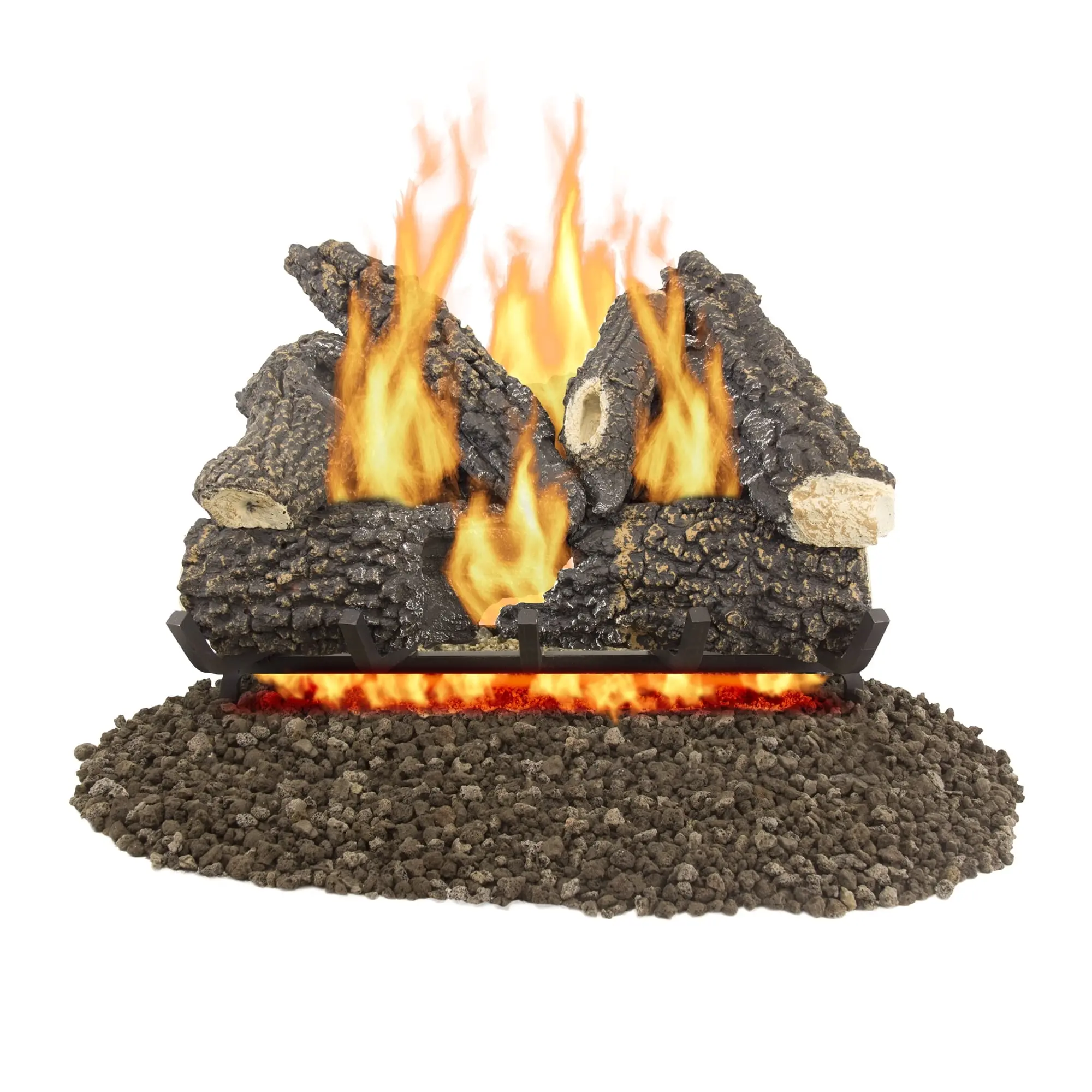 Pleasant Hearth Arlington Ash Fireplace Log Set - 55000 BTU, 72 lbs, High Quality Ash Logs, Vented Flame Indoor Fireplace Accessory with 1 Hr Burn Time