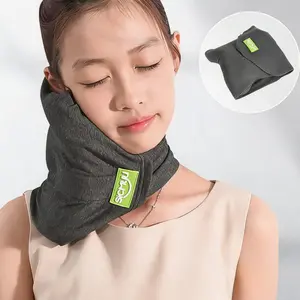 Neck Pain Relief Travel Pillow – Black Orthopedic Memory Foam, Breathable Support with Storage Bag – Ideal for Airplane, Car, Office, Train, Home Naps – for Men Women