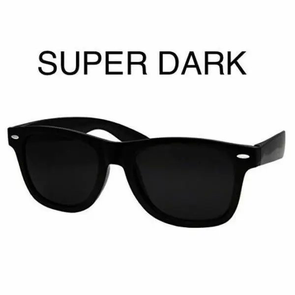 Wayfare Style Sunglasses for Men, Classic 1980s Retro Black Plastic Frame with Super Dark Polycarbonate Lenses, 100% UV Protection, Dark Frame Sunglasses, Uv Protective Sunglasses