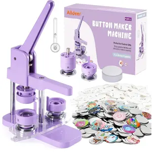 Button-Maker-Machine Kit 32mm /1.25 inch, Button Press Machine 32mm, Easy-to-use Rotate Models, Pin Maker Kit with 100 Sets Supplies, DIY Small Badges, Starting Project