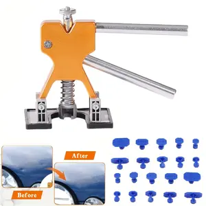 Paintless Dent Repair Tool Set for Cars, Gold Dent Lifting Tool with 20 Pulling Tabs for Hail Damage and Metal Body Dent Removal, Car Paintless Repair Kit