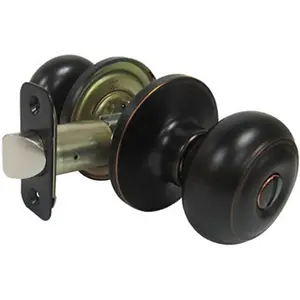 212 MAIN Taiwan Fu Hsing Industrial 221800 True-Guard Verona Fancy Doorknob & Handle Sets - Aged Bronze, Adjustable Latch, Privacy Locks, Turn Button (Collectibles Sports Collectibles Accessories)