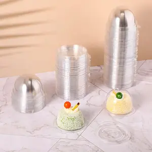 100Pcs Clear Plastic Mini Cupcake Container, Mini Cupcake Box Muffin Dome Muffin Single Container Box for Wedding Birthday Cheese Pastry Dessert Cake (Clear) - Home Improvement.