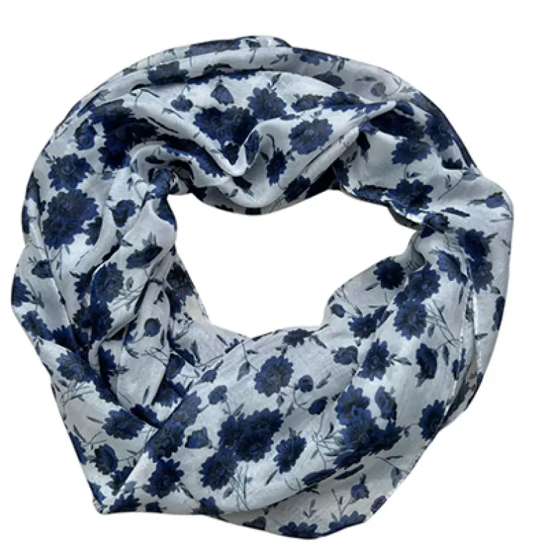 Chic Floral Print Infinity Scarf - 68"L x 29"W, 100% Polyester for Comfort and Style