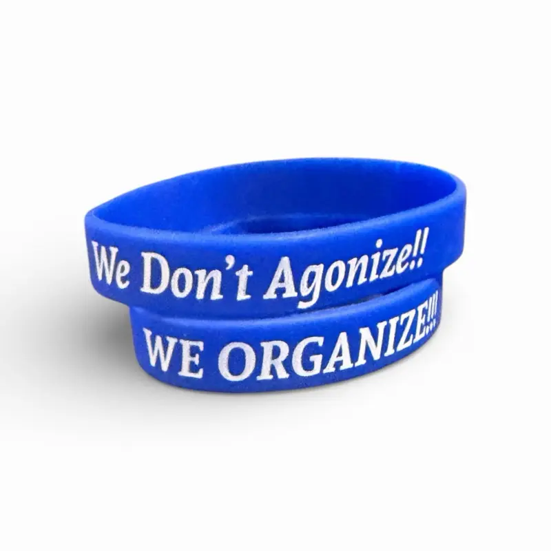 Blue We Don’t Agonize Silicone Bracelet