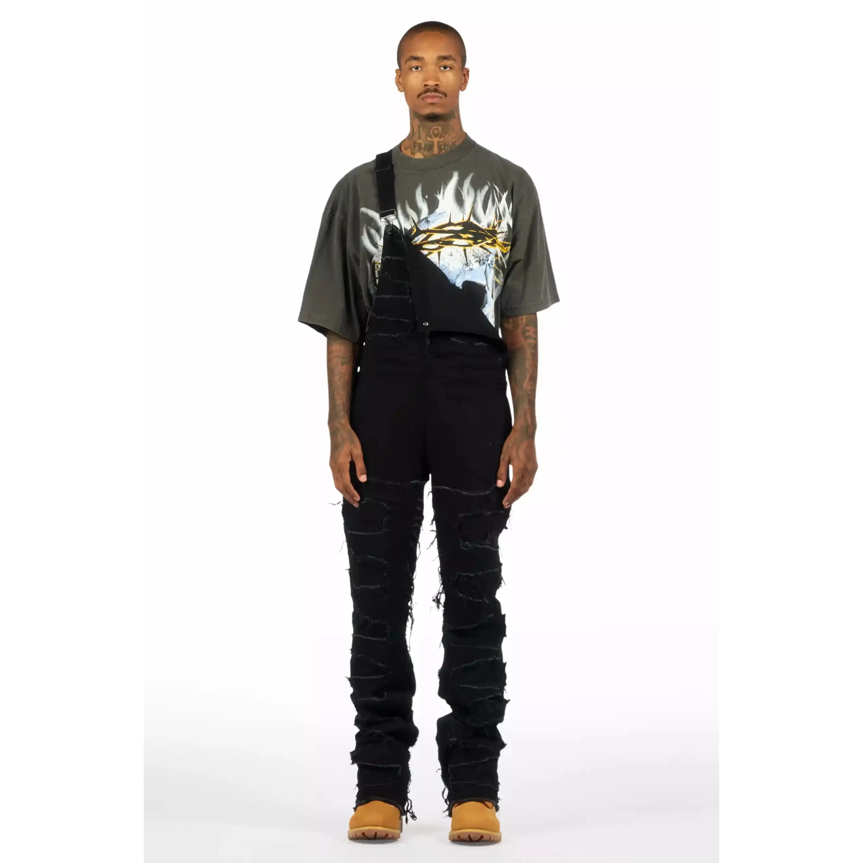 Alfie Black Denim Overall