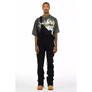 Alfie Black Denim Overall