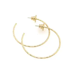 Samba Diamond cut Gold Plated Hoops 1.5 inches