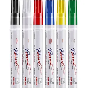 Pens  Markers, 6 Colors Oil Based Permanent Markers, Medium Tip, Quick Dry and  Assorted Color Marker Pen for Metal, , Plastic, Rock, Canvas, Glass, Rubber