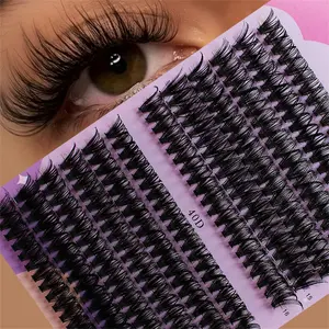 Mixed D Curl Cluster Lashes, 1 Box Individual False Eyelashes, 30D& 40D Natural Curling Eyelashes for Lash Extensions, Volume Lash Clusters, False Eyelashes for Women and Girls Eye Makeup Enhancement, Christmas Gift, DIY Eyelash Cluster