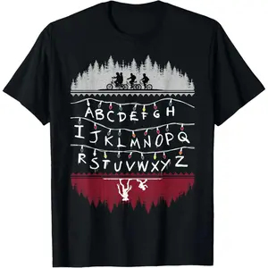 Netflix Stranger Things Alphabet Lights T-Shirt Love Streetwear