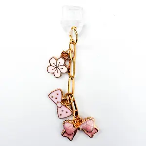 Coquette Ribbon Long Chain Charm Plug for Kindle, E-Reader Dust Plug Charm USB-C