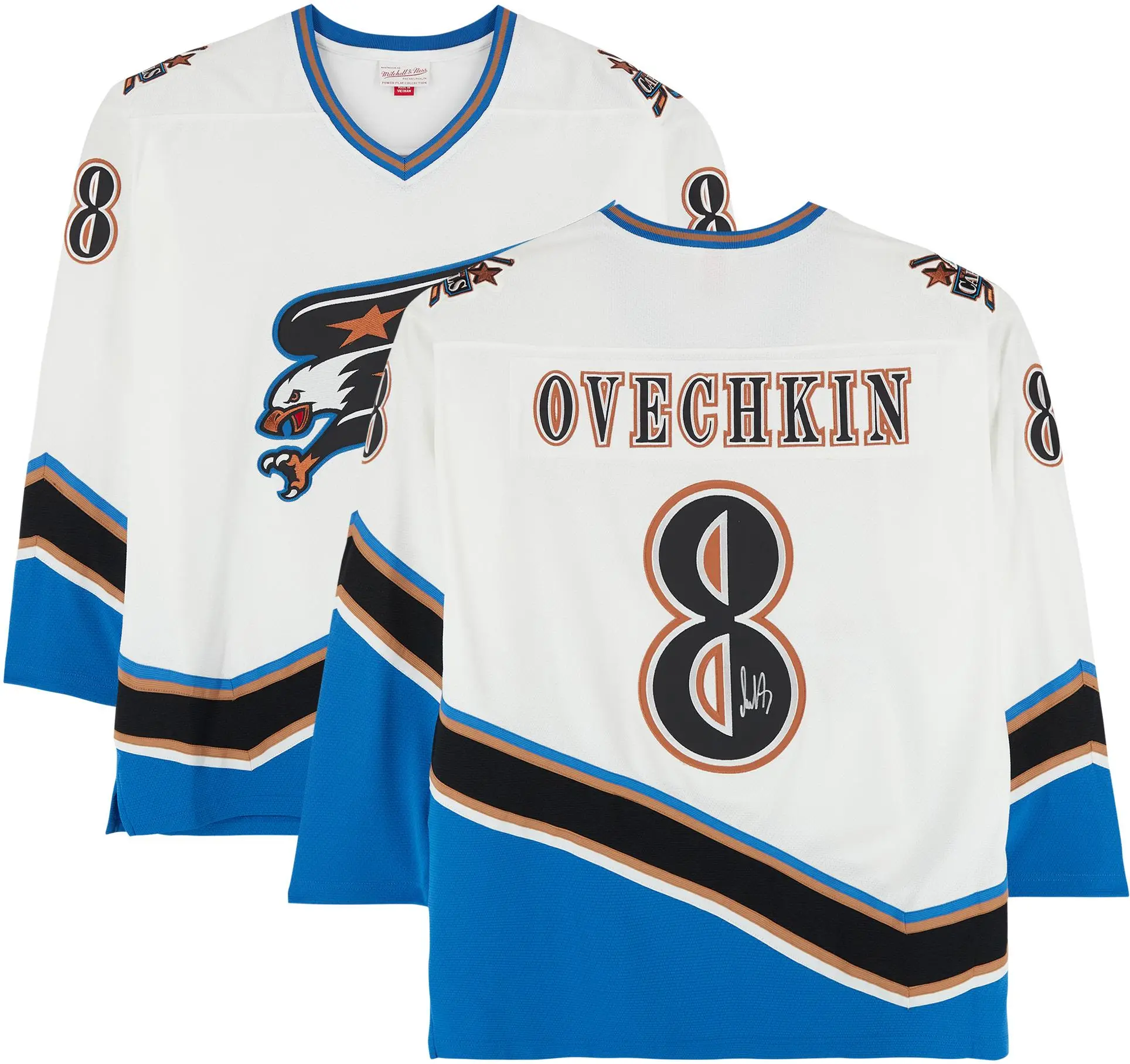 Alex Ovechkin Washington Capitals Autographed 2005 White Screaming Eagle Mitchell & Ness Replica Jersey - Fanatics Authentic Certified