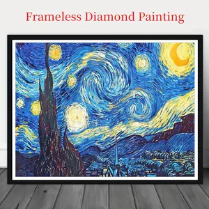 Starry Night Pattern DIY Diamond Arts Colorful Painting Kit without Frame, 1 Set DIY 5D Diamond Arts Colorful Painting Kit, Handmade Home Decor, Handcraft, Handicraft