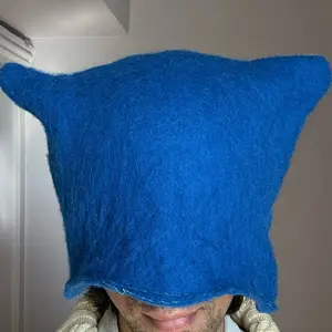 Blue Grey Cashmere Cat Ear Beanie