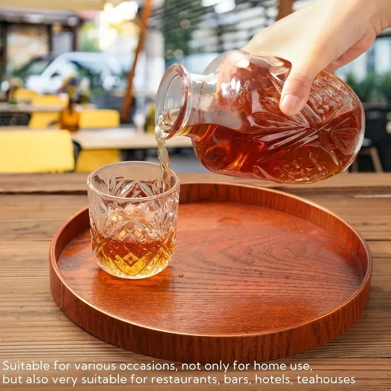 1 Set Crystal Bedside Carafe Set with Cup - 17.75oz/525ml, Nighttime Hydration Essential Drinkware. Decorative, Aesthetic & Functional, Ideal for Bedroom/Guest Room, Perfect Housewarming & Birthday Gift!